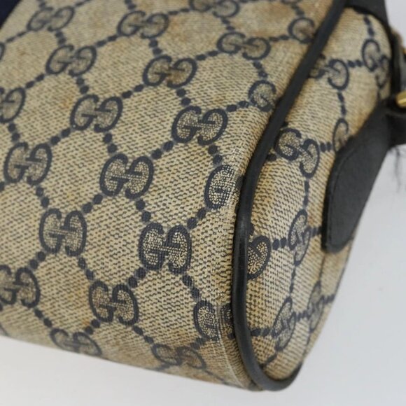 GUCCI GG Supreme Sherry Line Shoulder Bag PVC Navy Gold 68 02 004 Auth 152148 - Picture 10 of 16